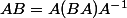 AB=A(BA)A^{-1}
